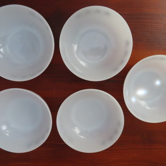 Set of 5 Vintage MCM Termocrisa Swan Pattern Bowls - Picture 7 of 9